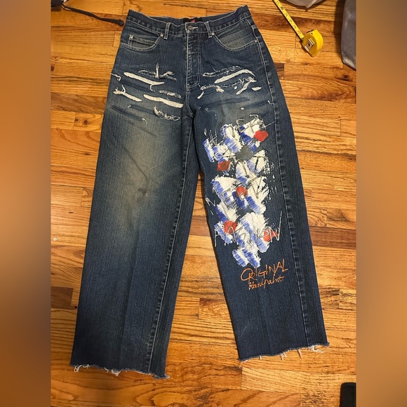 VTG BoomX Hand Painted Baggy Loose Fit Jeans Men's Y2K
